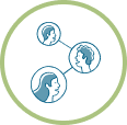 An icon showing people connected.